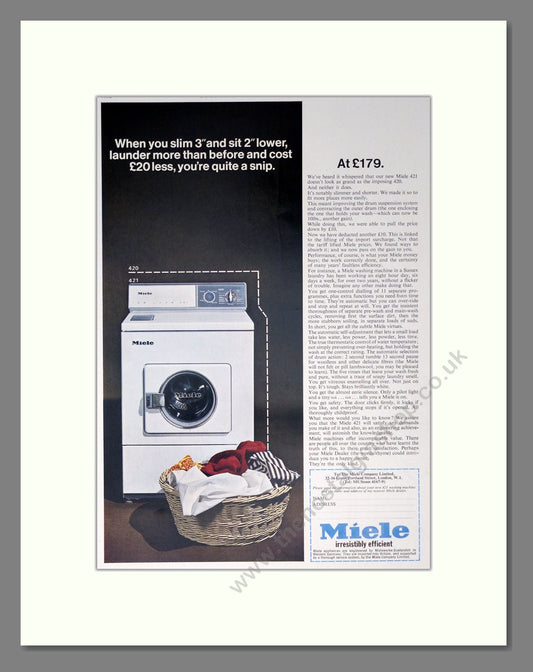 Miele - Washing Machine. Vintage Advert 1966 (ref AD302659)