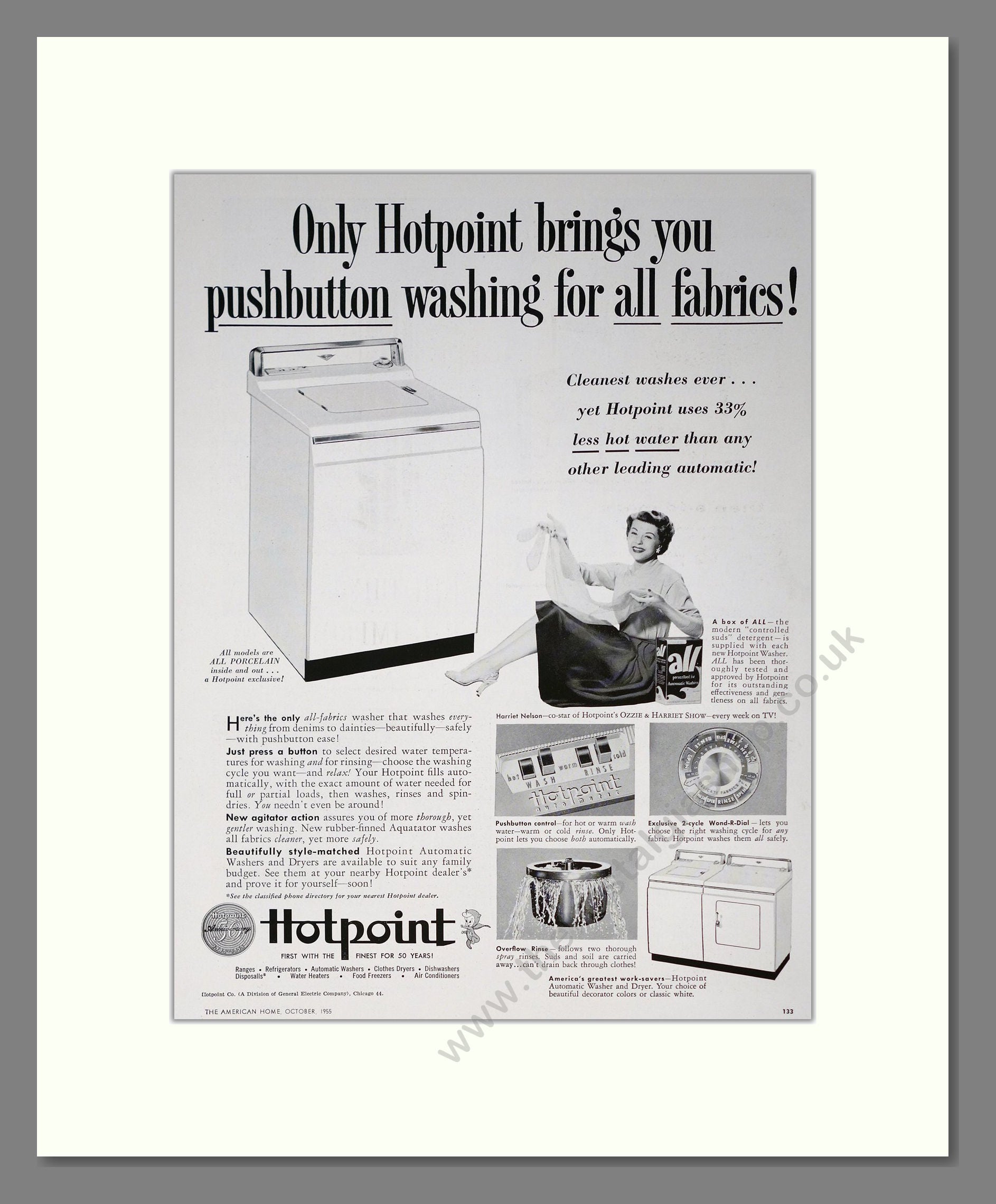 Hotpoint - Washing Machine. Vintage Advert 1955 (ref AD302662)