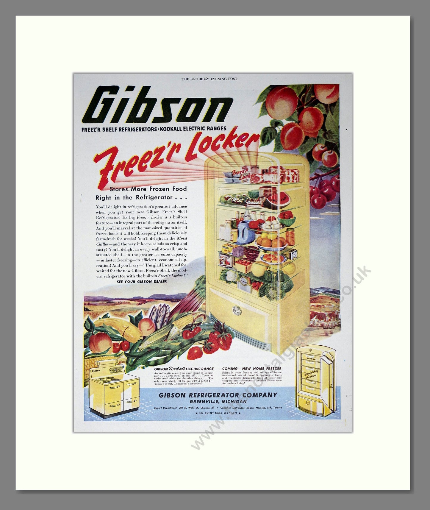 Gibson - Refrigerator. Vintage Advert 1945 (ref AD302670)