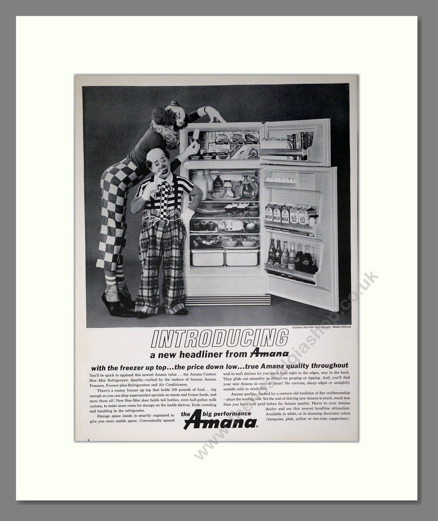 Amana - Refrigerator. Vintage Advert 1963 (ref AD302671)