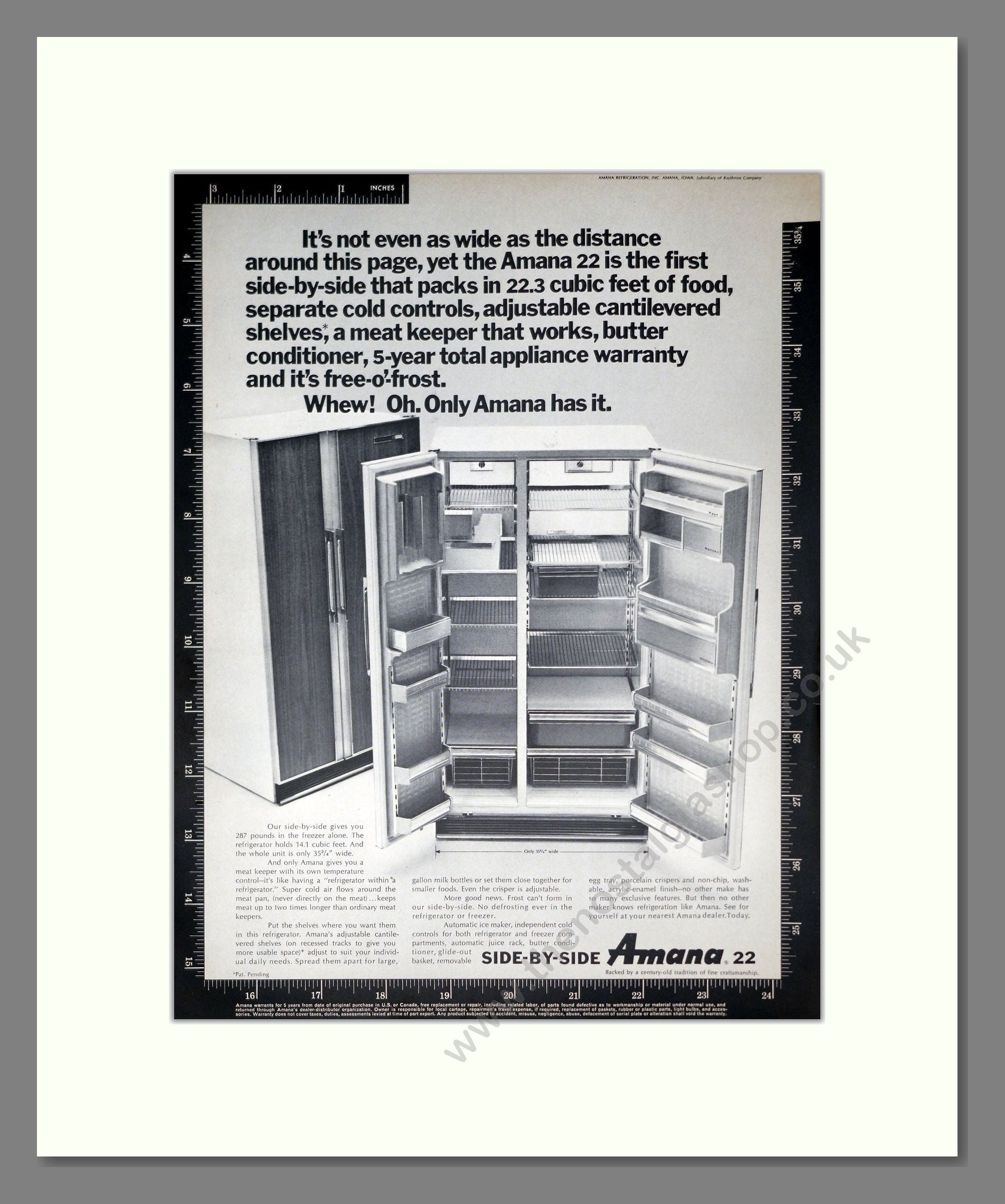 Amana - Refrigerator. Vintage Advert 1967 (ref AD302672)