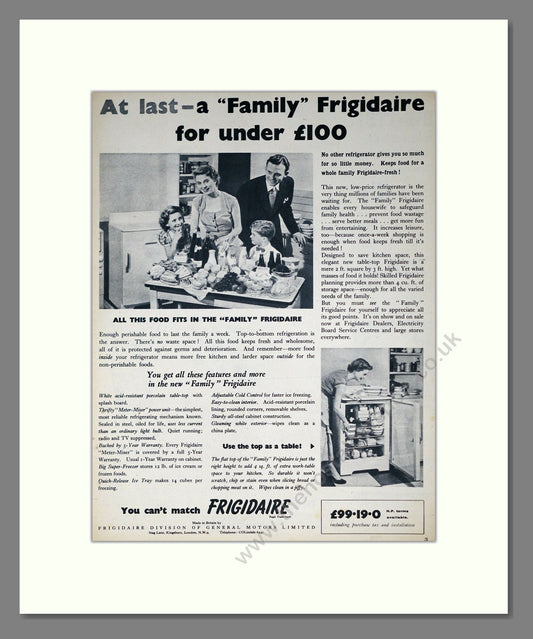 Frigidaire - Refrigerator. Vintage Advert 1953 (ref AD302682)