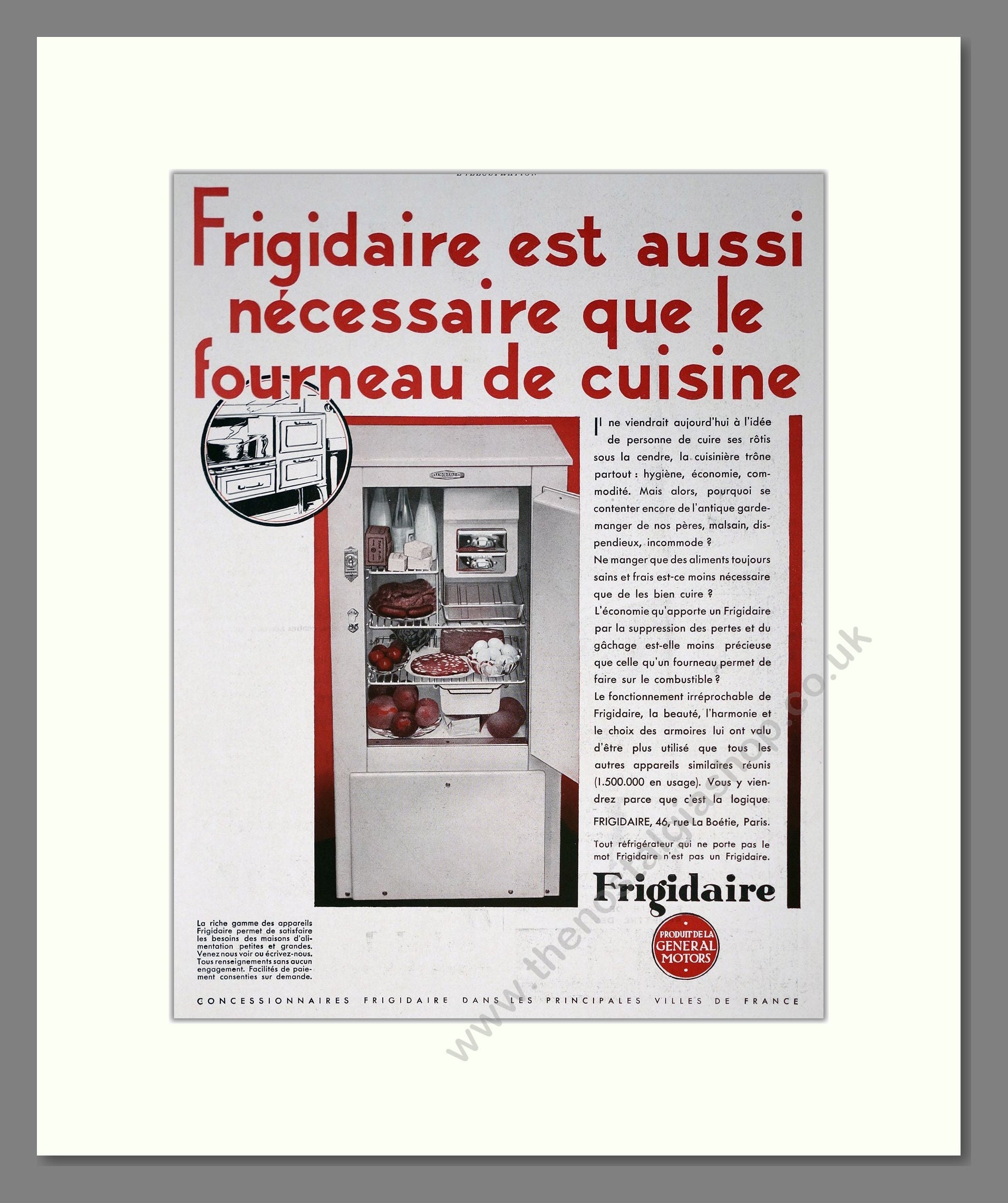 Frigidaire - Refrigerator. Vintage Advert 1931 (ref AD302685)