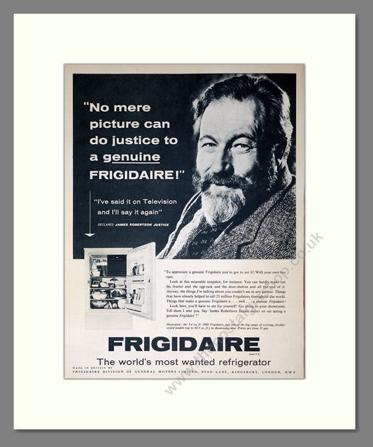 Frigidaire - Refrigerator. Vintage Advert 1960 (ref AD302686)