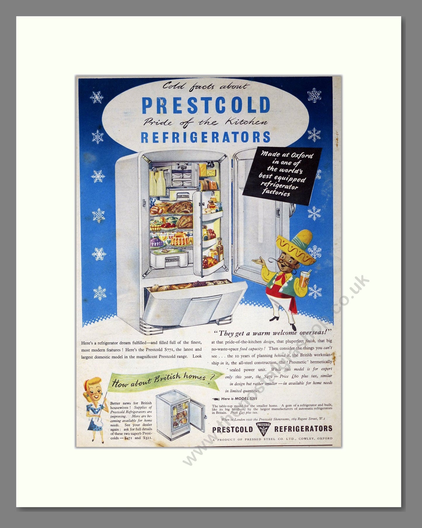 Prestcold - Refrigerator. Vintage Advert 1949 (ref AD302691)