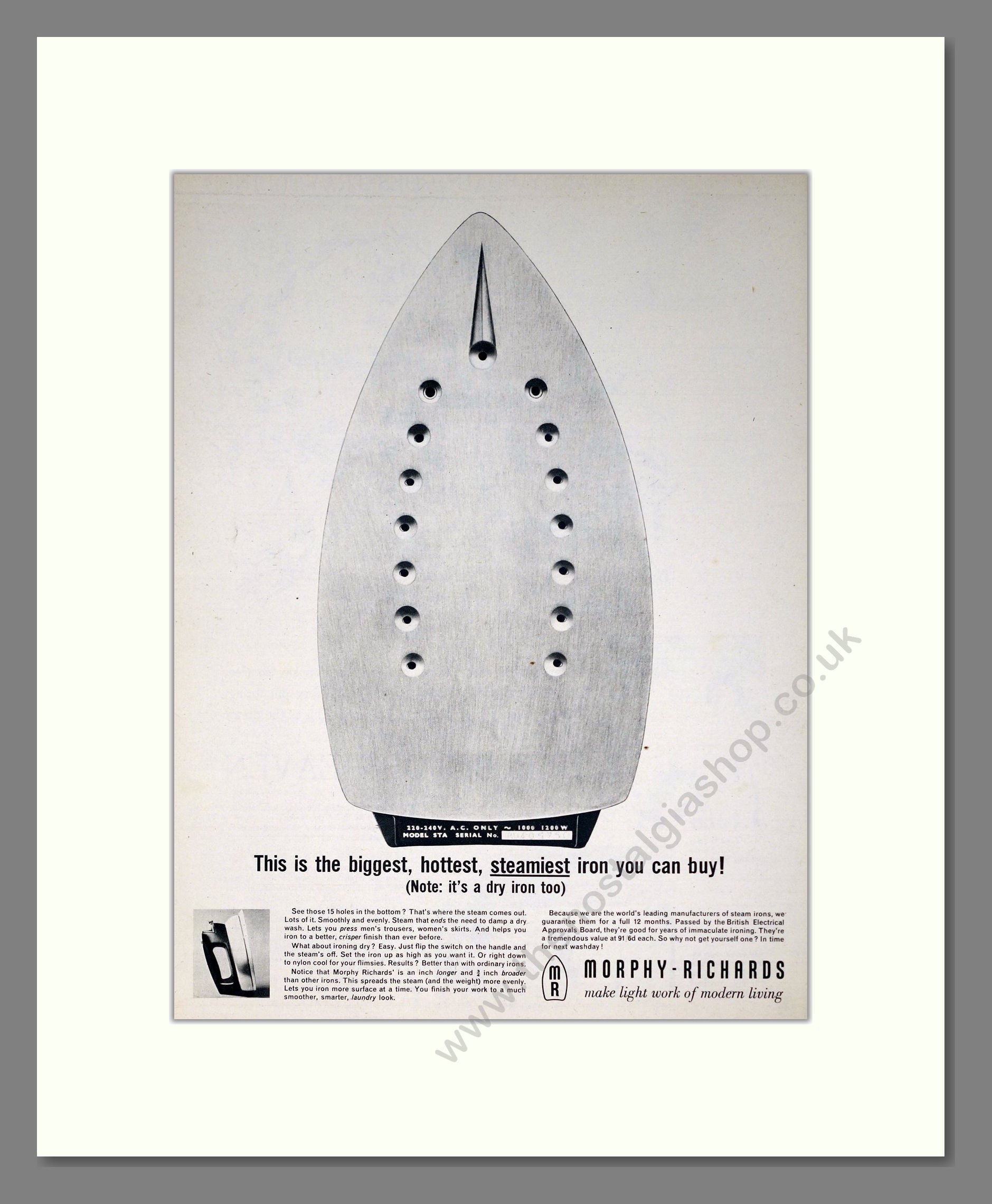 Morphy Richards - Irons. Vintage Advert 1963 (ref AD302706)