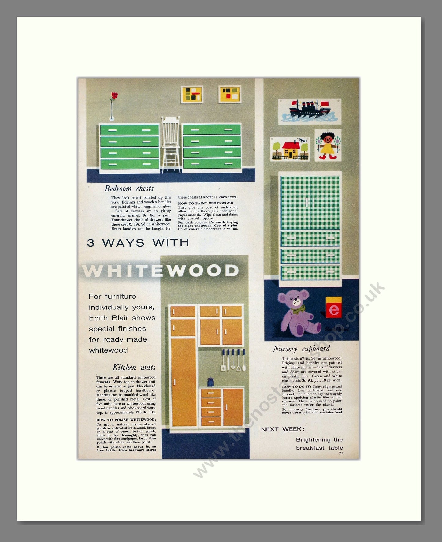 Whitewood - DIY Ideas Article. Vintage Advert 1960 (ref AD302718)