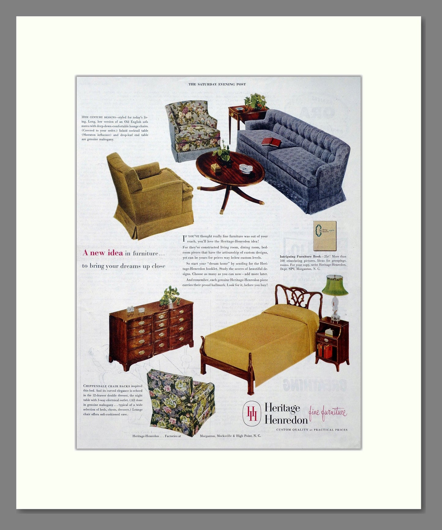 Heritage Henredon - Fine Furniture. Vintage Advert 1950 (ref AD302719)