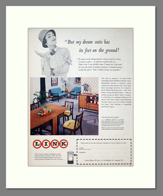 Link - Hazel Oak Furniture. Vintage Advert 1957 (ref AD302720)