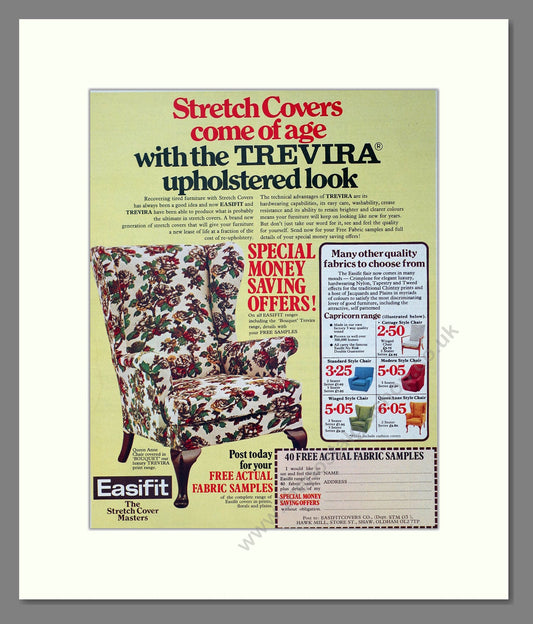 Trevira - Stretch Covers. Vintage Advert 1976 (ref AD302724)