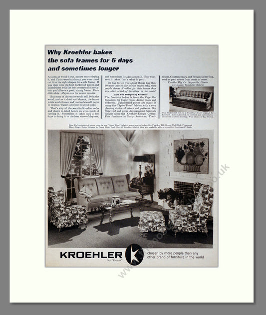 Kroehler - Sofa Frames. Vintage Advert 1964 (ref AD302727)