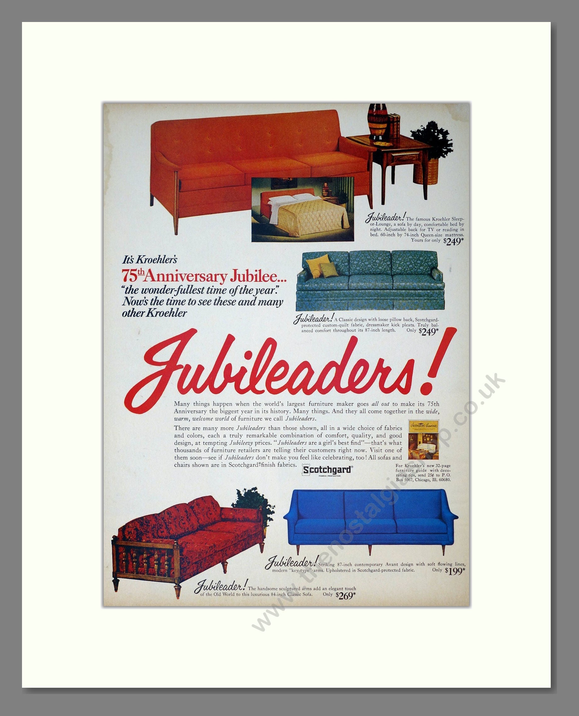 Kroehler - Sofas. Vintage Advert 1968 (ref AD302732)