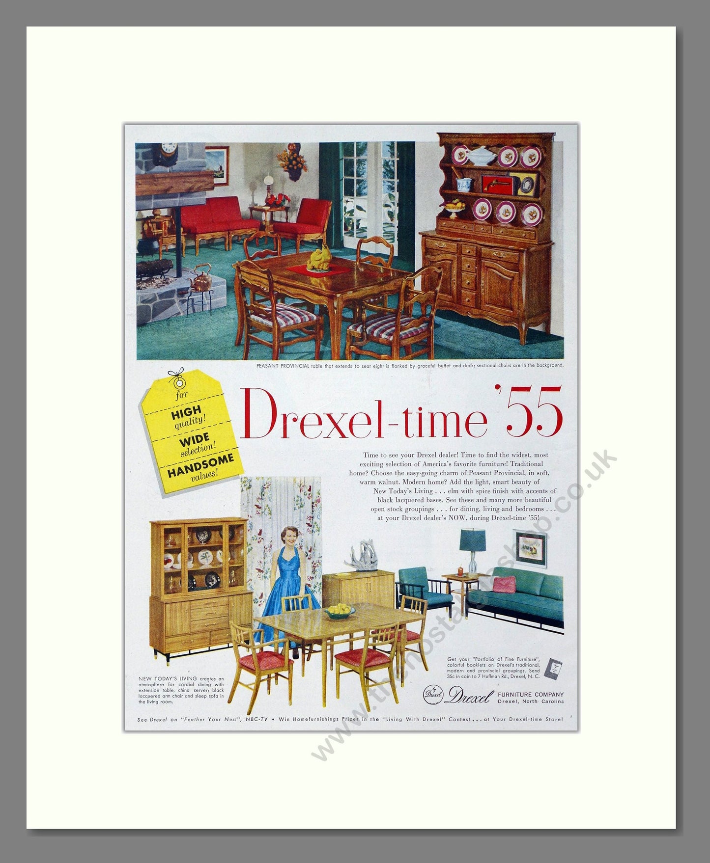 Drexel - Furniture Sets. Vintage Advert 1955 (ref AD302736)