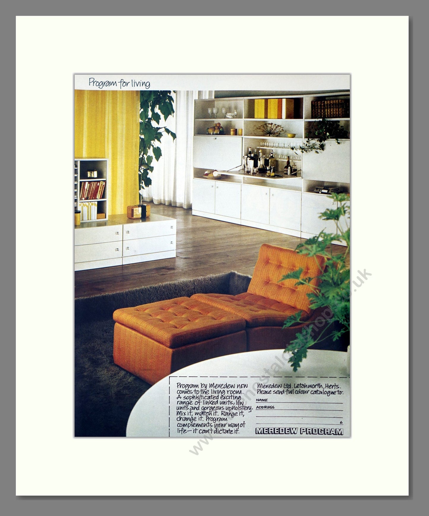 Meredew Program - Furniture. Vintage Advert 1969 (ref AD302741)