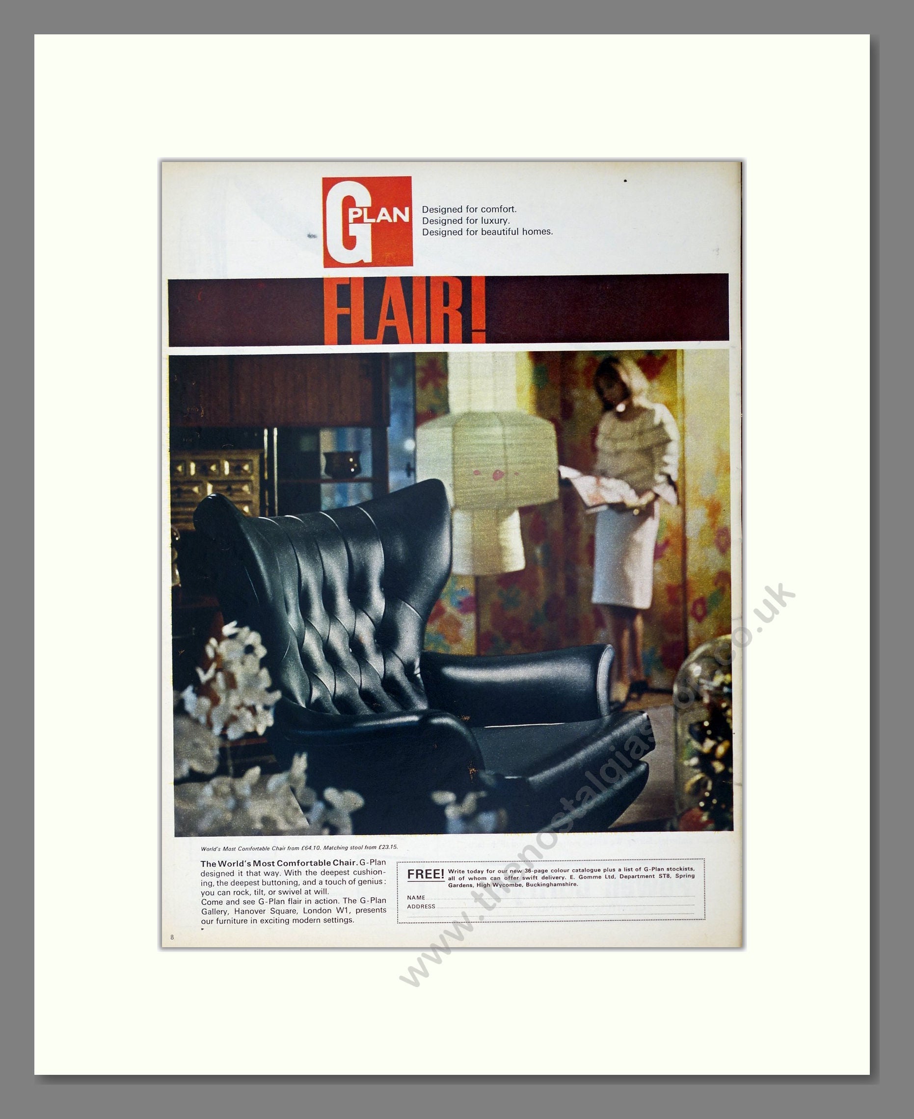 G-Plan - Flair Funiture. Vintage Advert 1965 (ref AD302745)