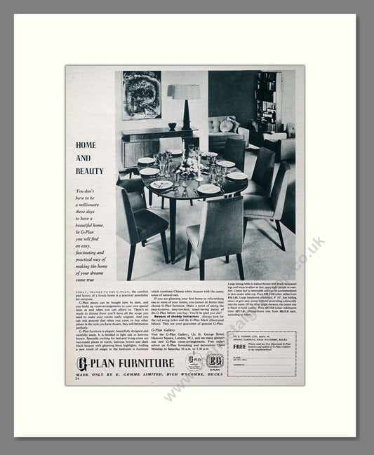 G-Plan - Furniture. Vintage Advert 1957 (ref AD302752)