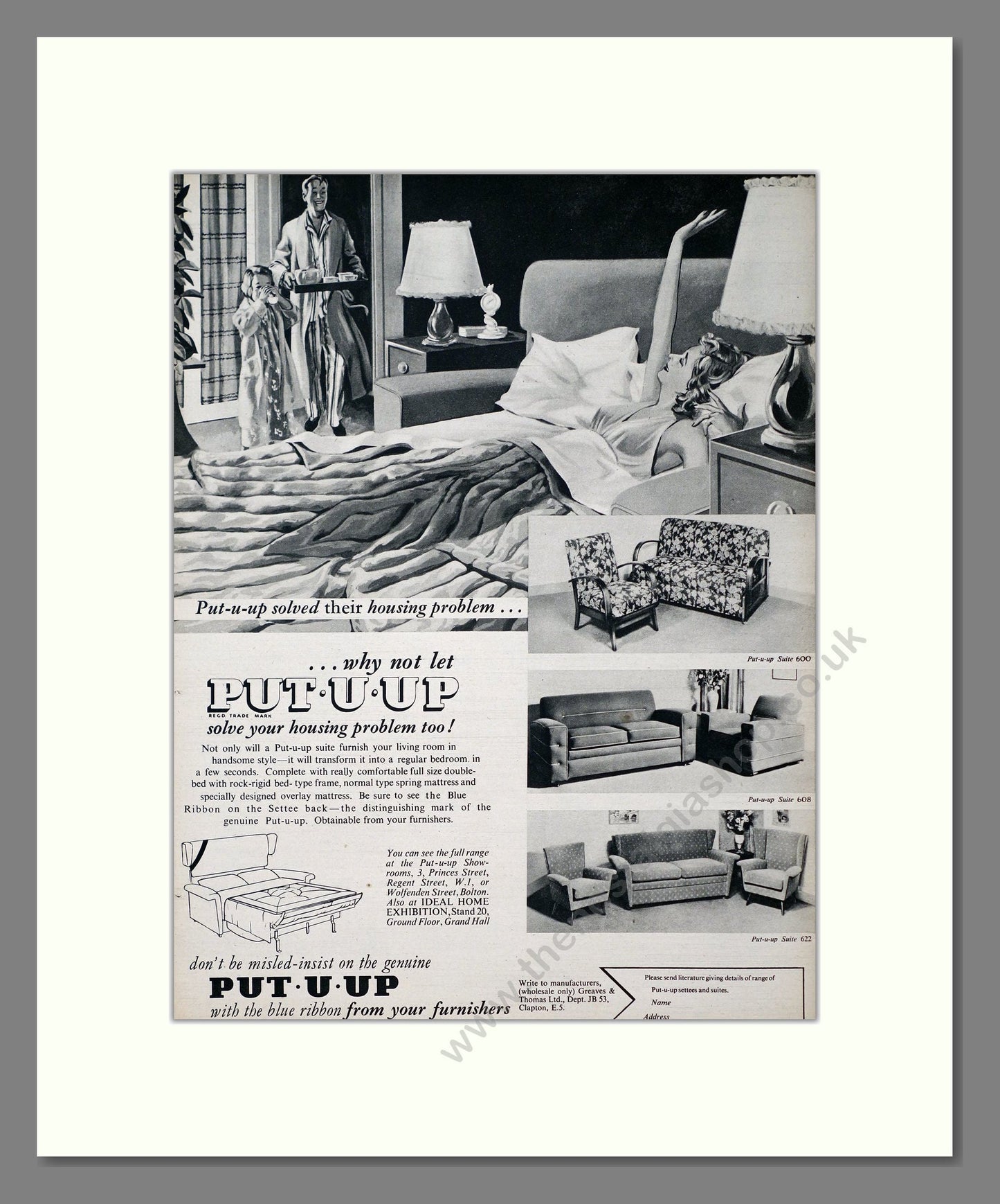 Put-U-Up - Sofa Beds. Vintage Advert 1953 (ref AD302758)