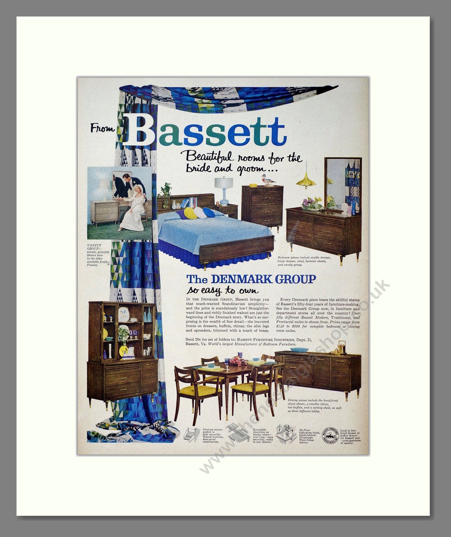 Bassett - Bride and Groom Furniture. Vintage Advert 1957 (ref AD302759)