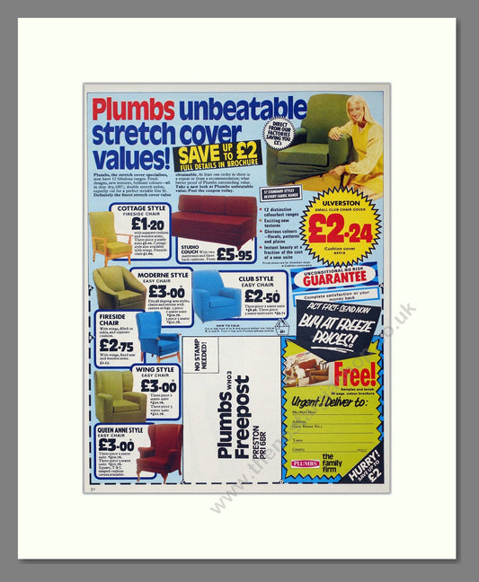 Plumbs - Stretch Covers. Vintage Advert 1973 (ref AD302760)