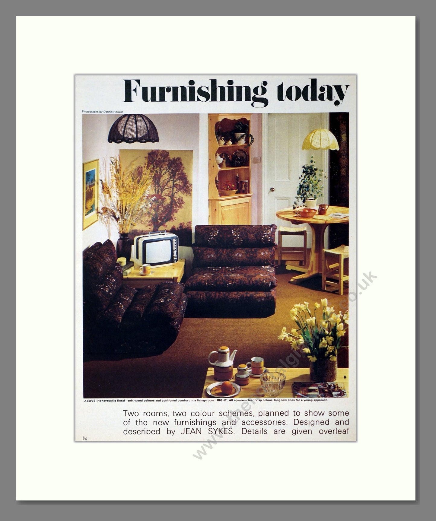 Furnishing Today - Modern Furniture Double Advert. Vintage Advert 1975 (ref AD302771)