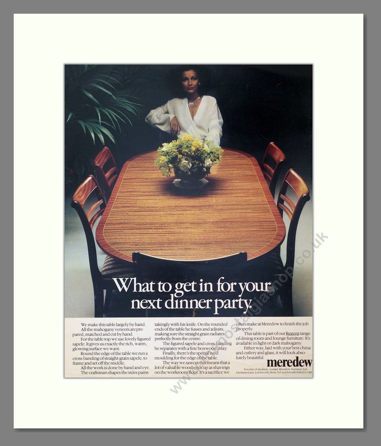 Meredew - Dining Furniture. Vintage Advert 1981 (ref AD302775)