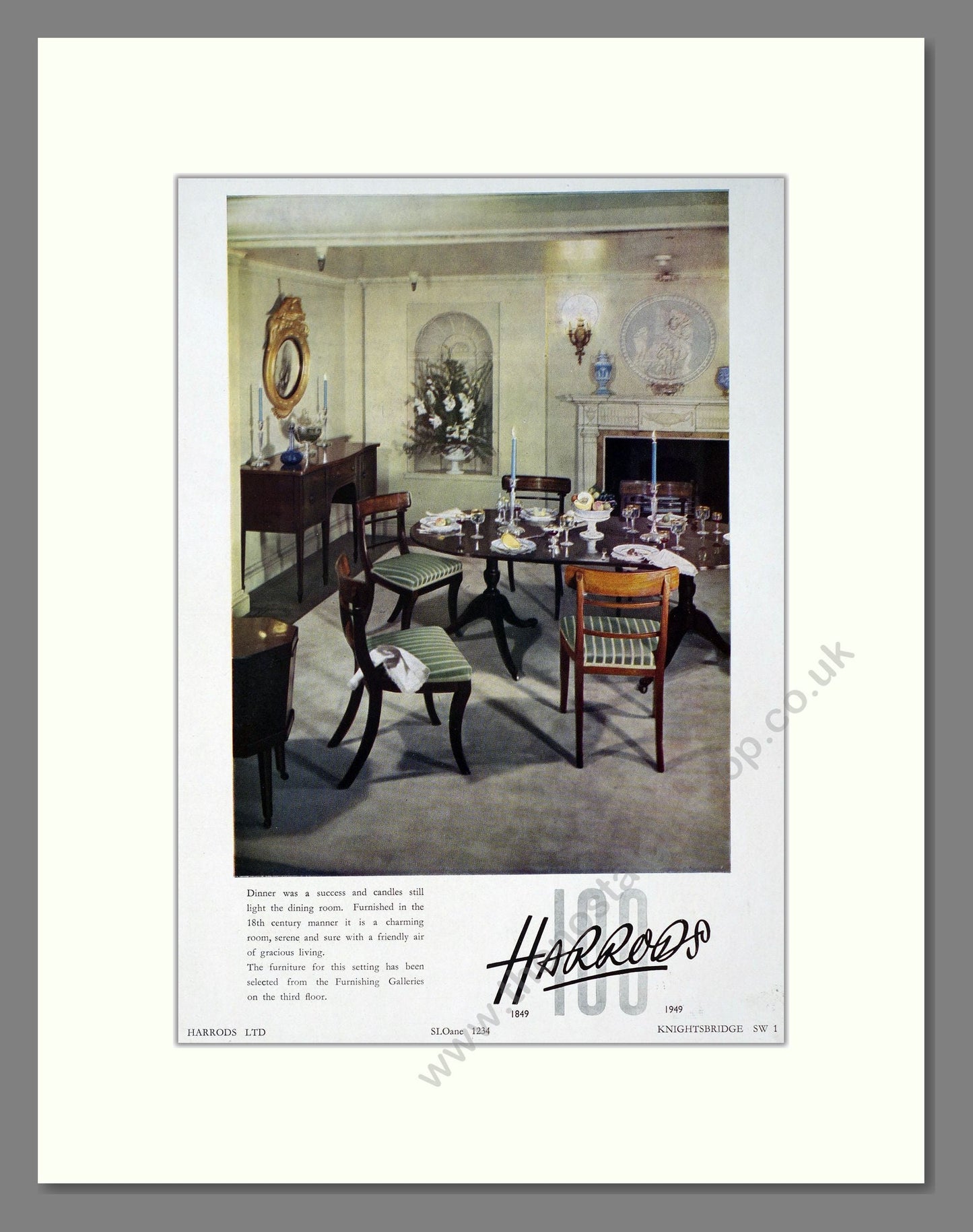 Harrods - Furnishing Galleries. Vintage Advert 1949 (ref AD302779)