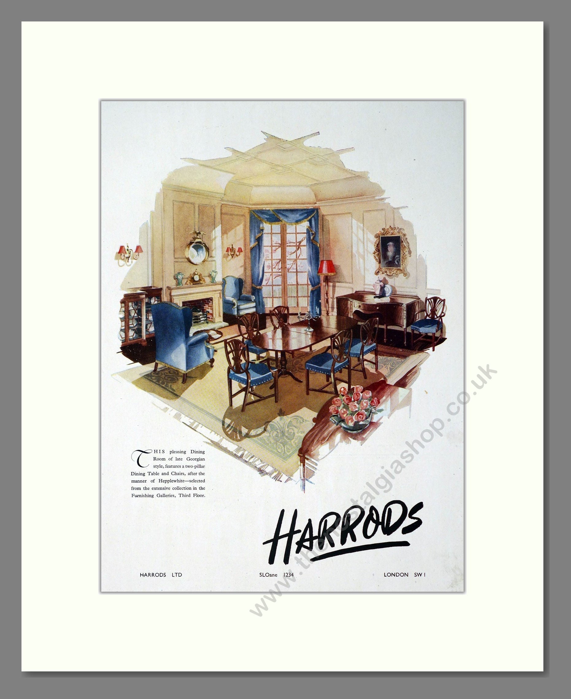 Harrods - Furnishing Galleries. Vintage Advert 1947 (ref AD302780)