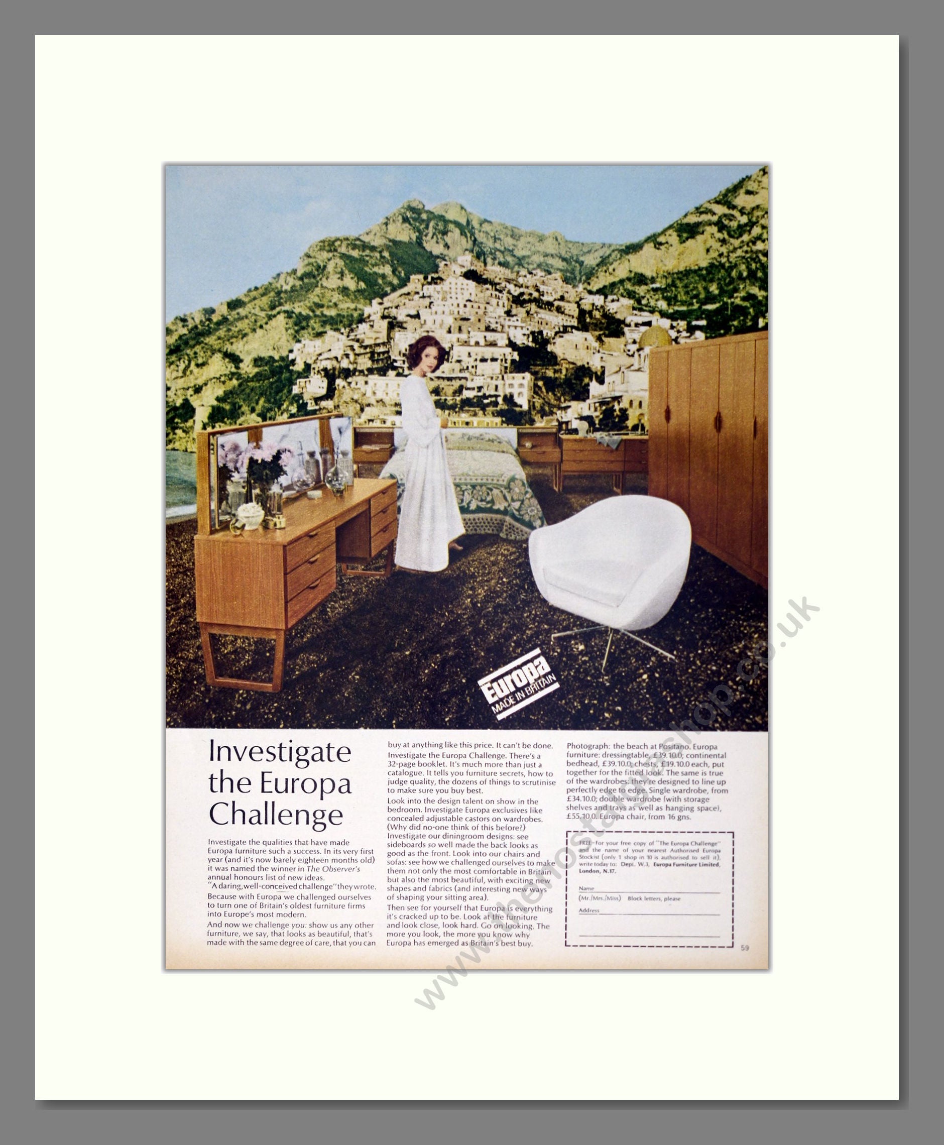 Europa - Furniture. Vintage Advert 1969 (ref AD302783)