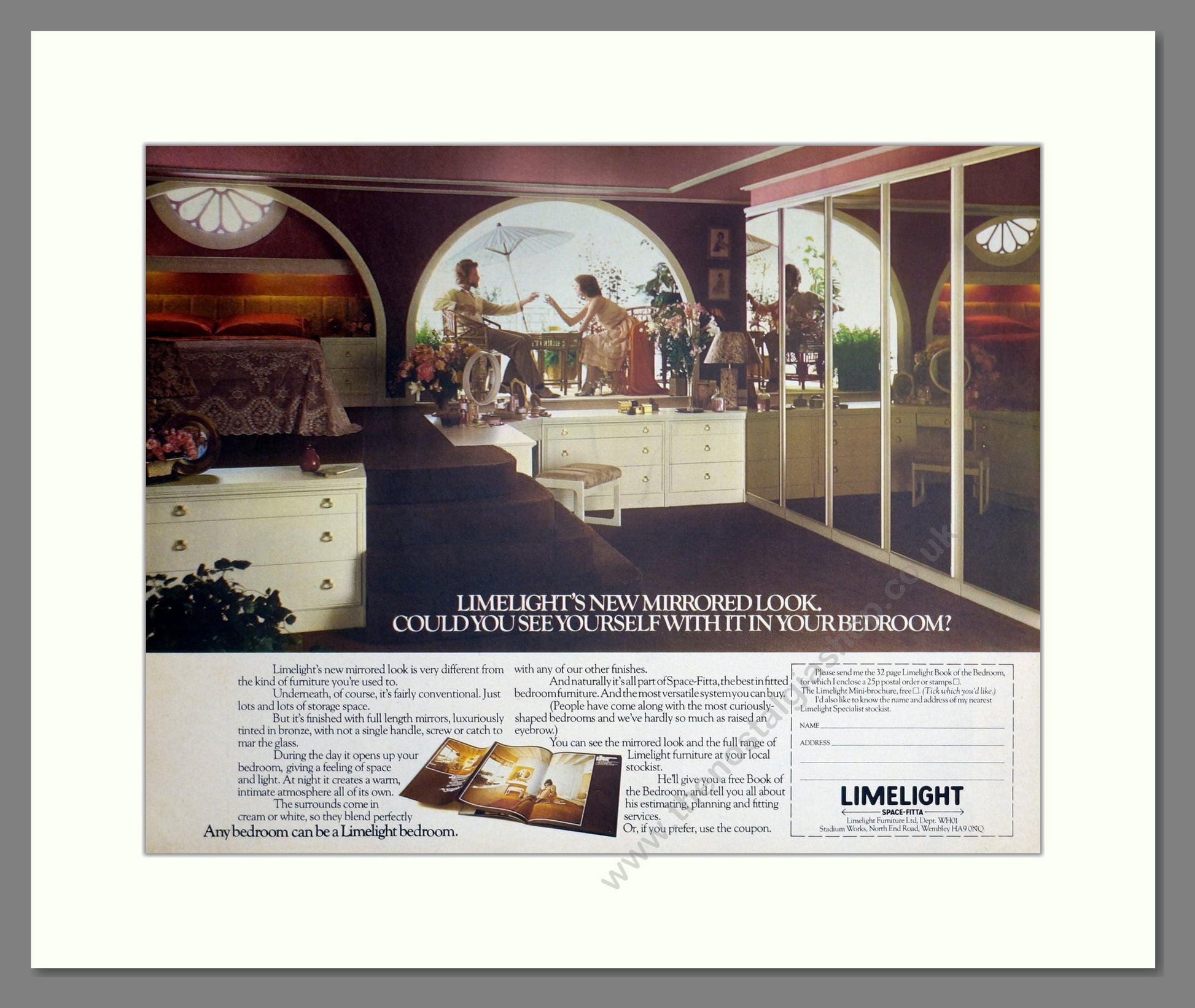 Limelight - Mirrored Furniture. Vintage Advert 1977 (ref AD302785)