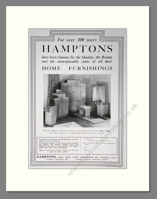 Hamptons - Home Furnishings. Vintage Advert 1935 (ref AD302791)