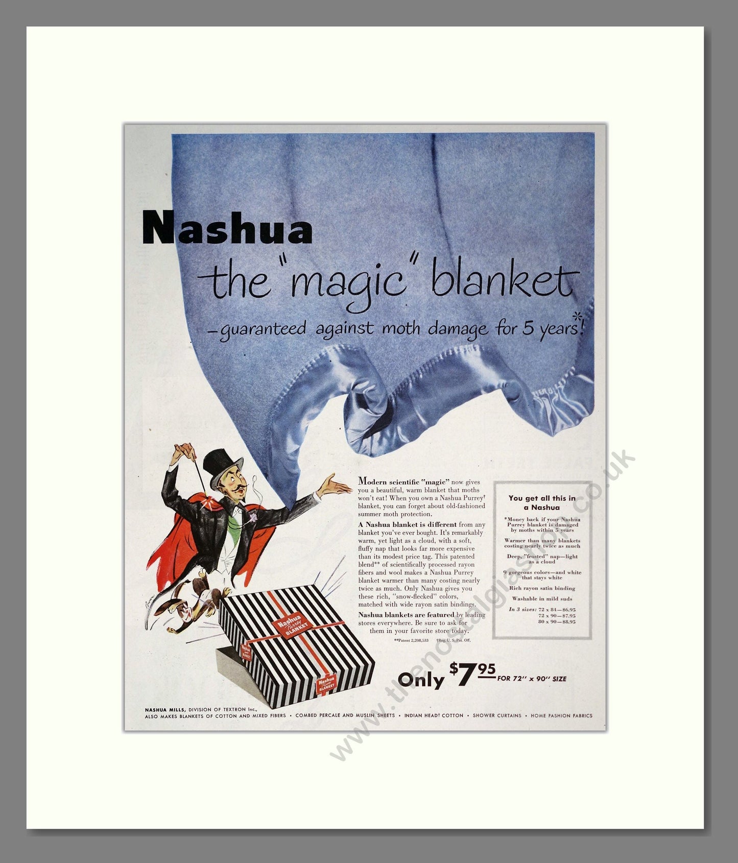 Nashua - Magic Blanket. Vintage Advert 1948 (ref AD302804)