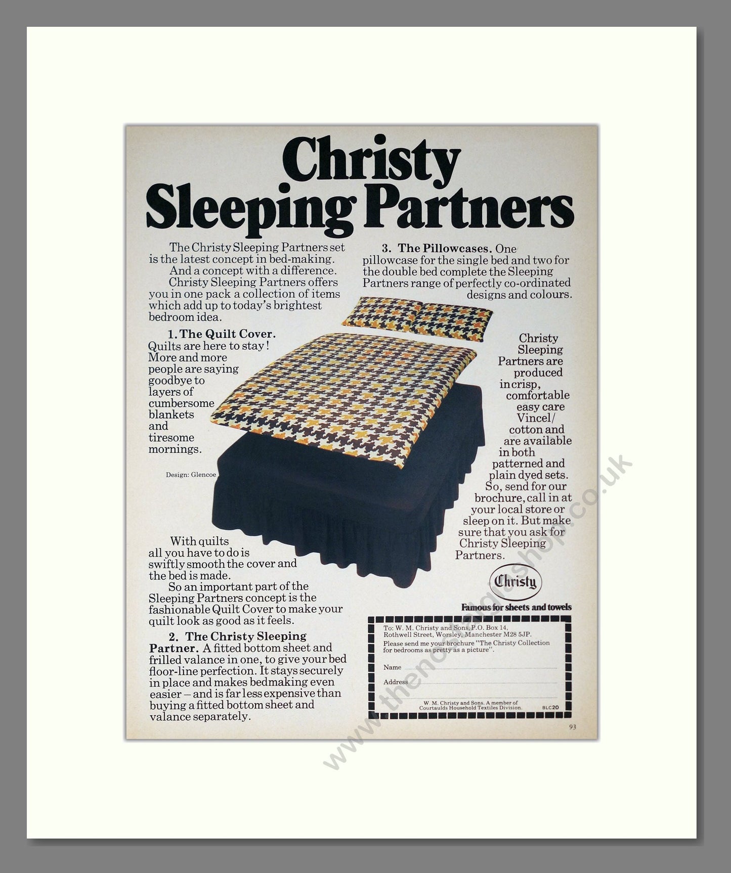 Christy - Sleeping Partners. Vintage Advert 1975 (ref AD302810)