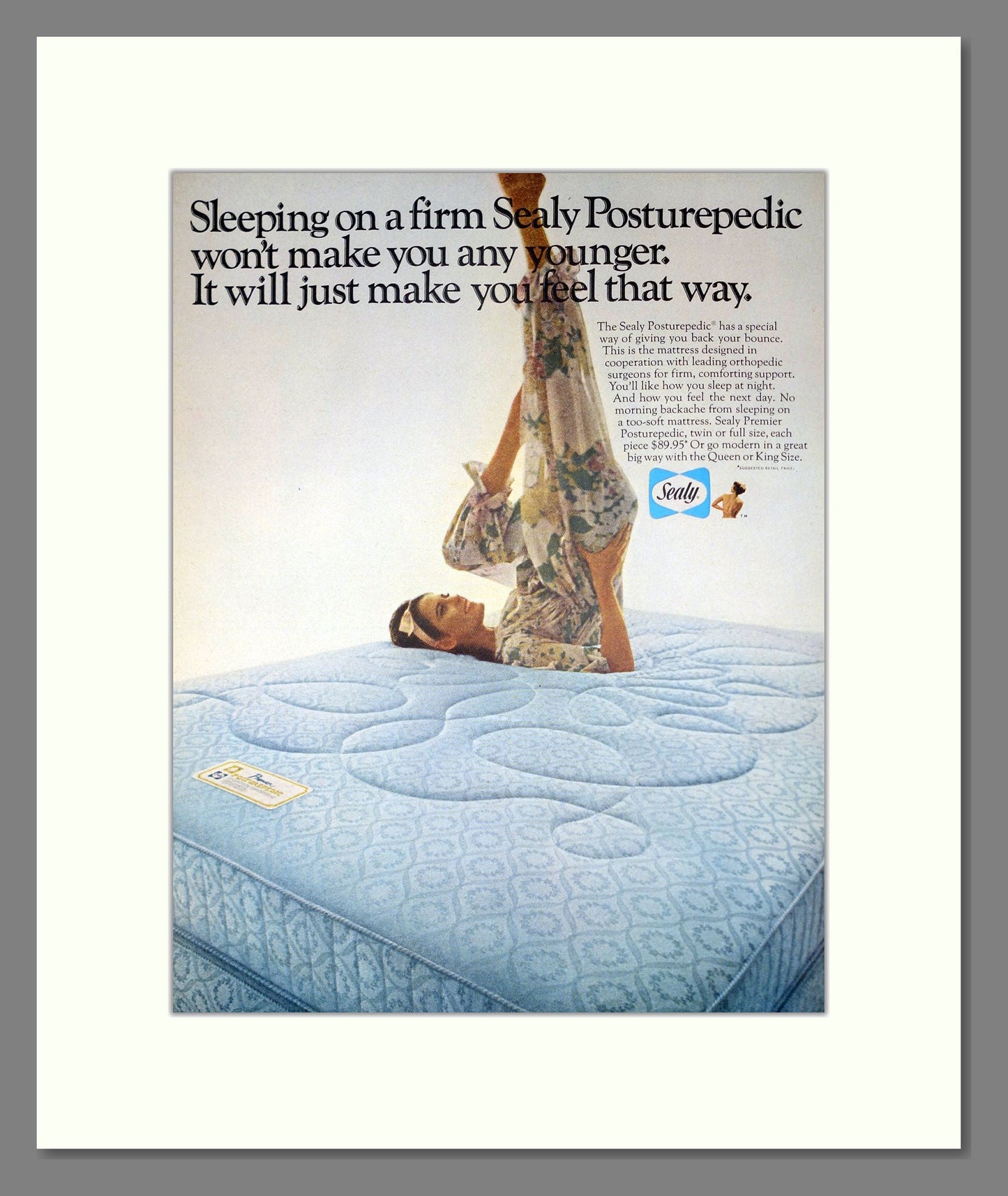 Sealy - Posturepedic Mattress. Vintage Advert 1968 (ref AD302825)