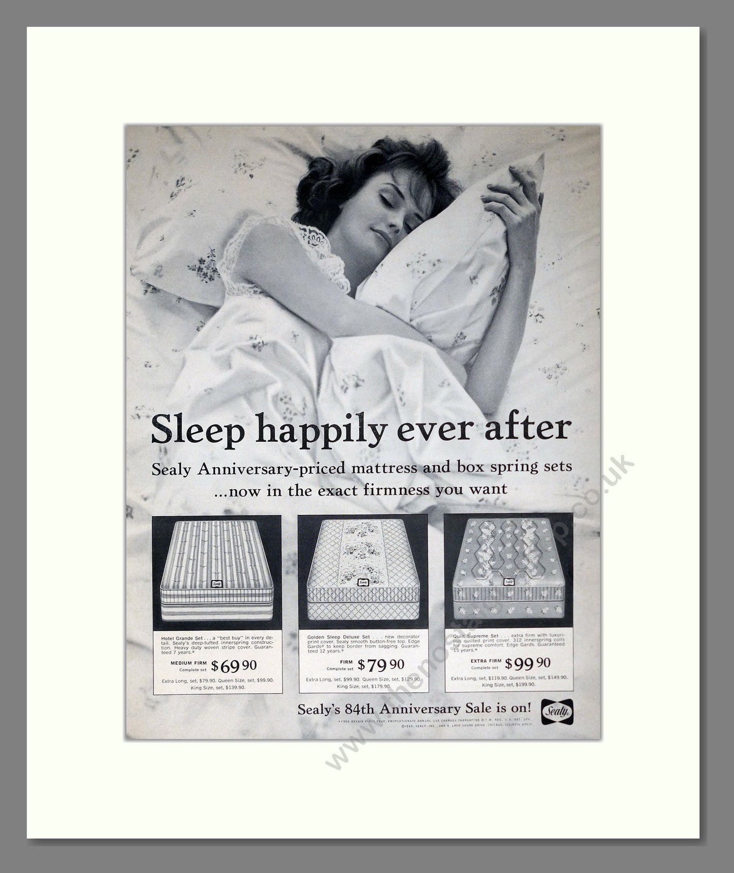 Sealy - Posturepedic Mattress. Vintage Advert 1965 (ref AD302826)