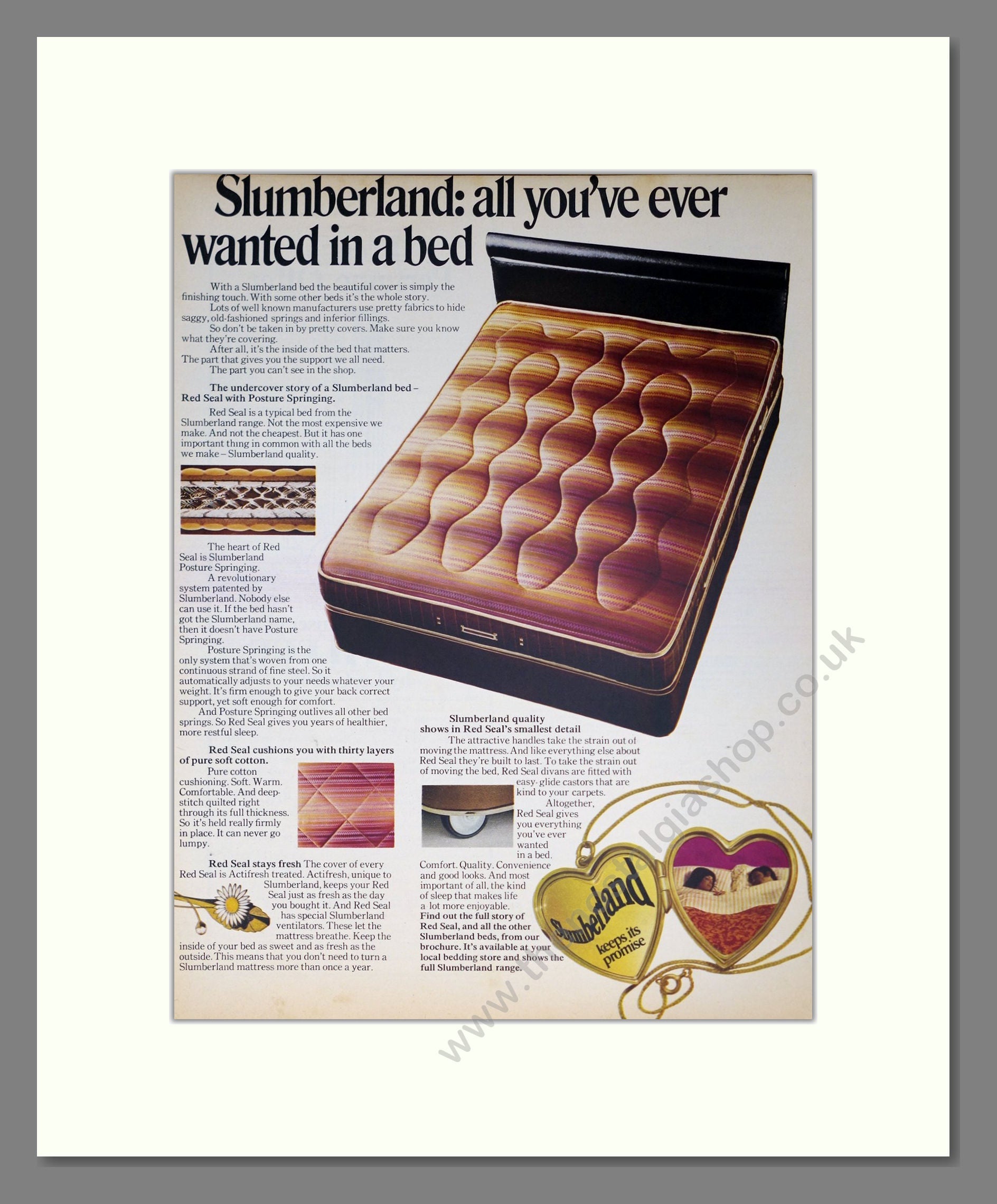 Slumberland - Mattress. Vintage Advert 1970 (ref AD302828)