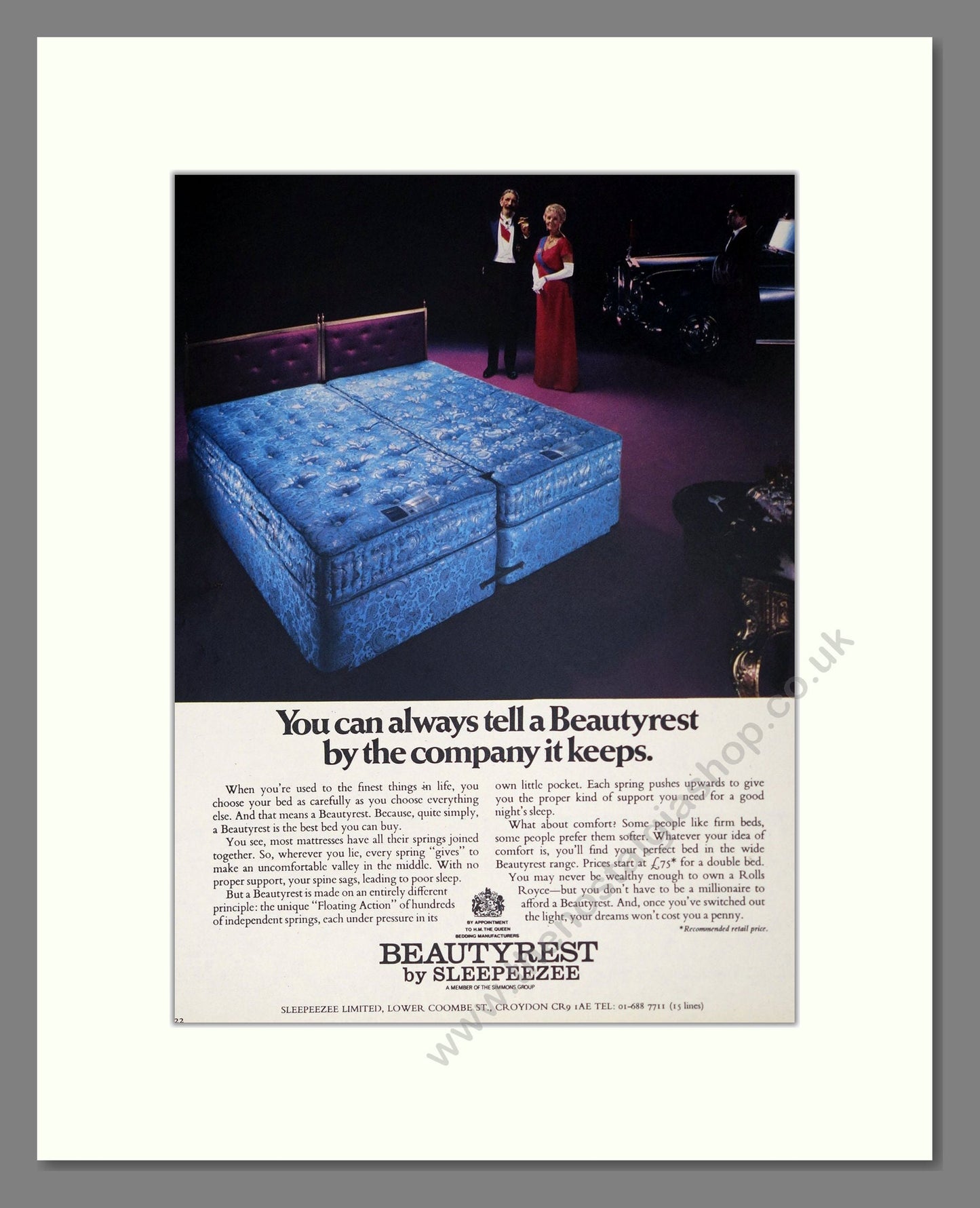 Sleepeezee - Beautyrest Mattress. Vintage Advert 1971 (ref AD302832)