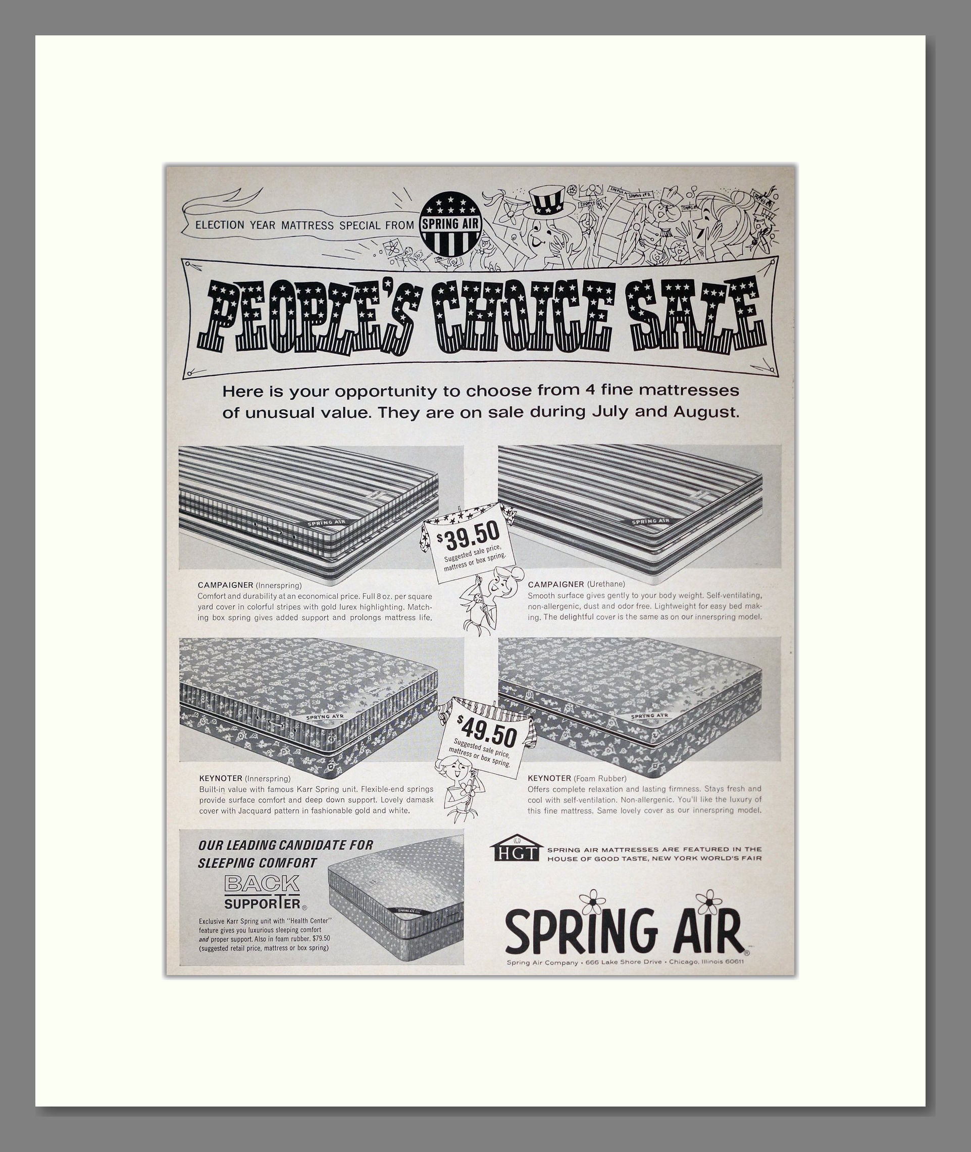 Spring Air - Mattress. Vintage Advert 1964 (ref AD302833)