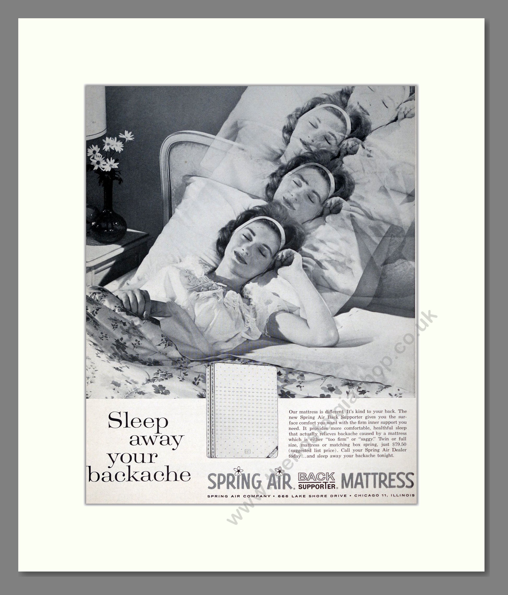 Spring Air - Back Support Mattress. Vintage Advert 1962 (ref AD302834)