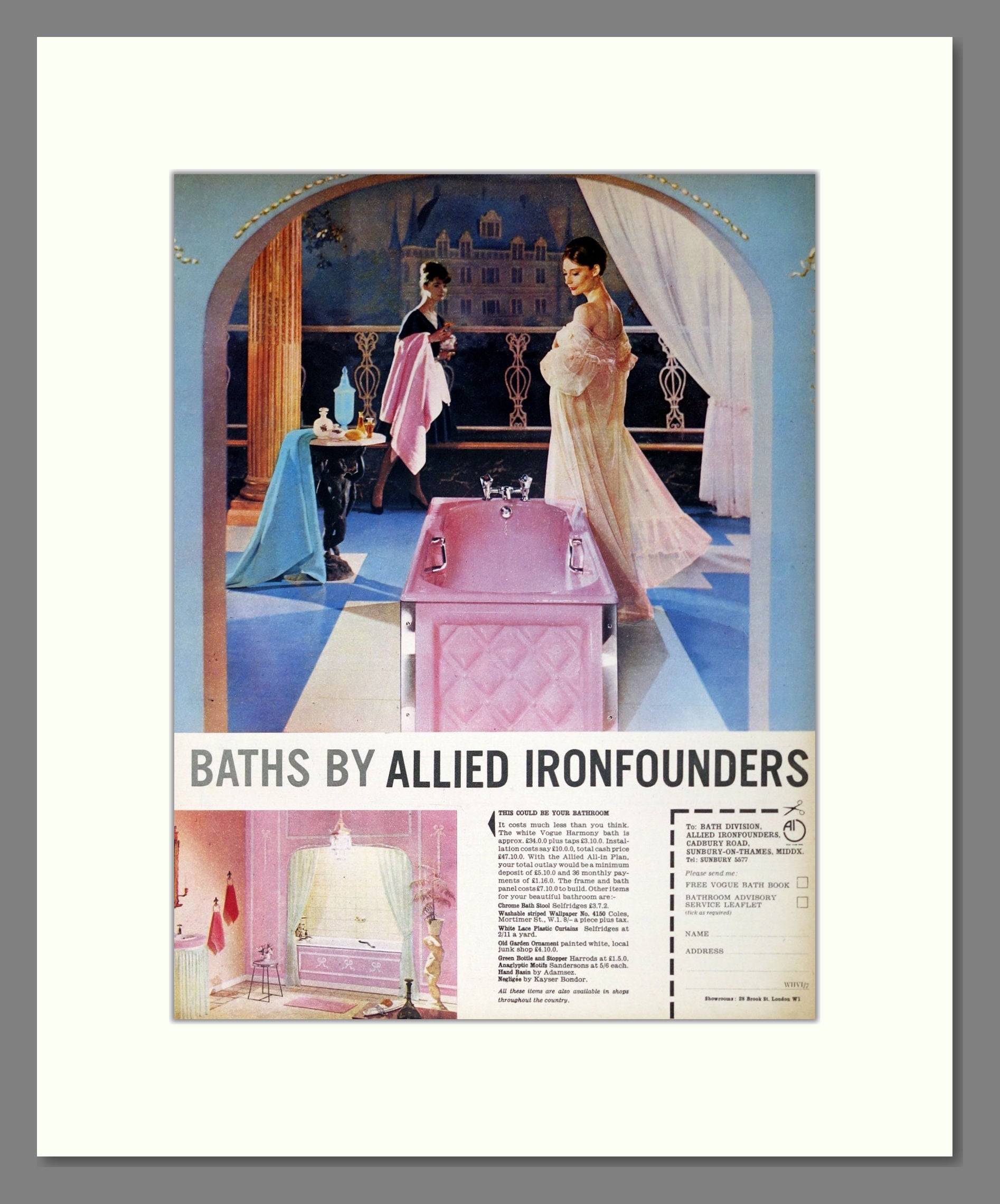 Allied Ironfounders - Baths. Vintage Advert 1962 (ref AD302877)