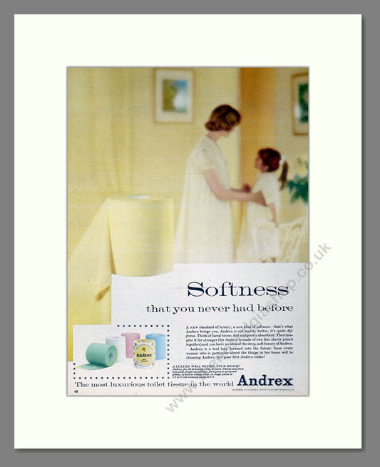 Andrex - Soft Yellow Toilet Tissue. Vintage Advert 1960 (ref AD302895)