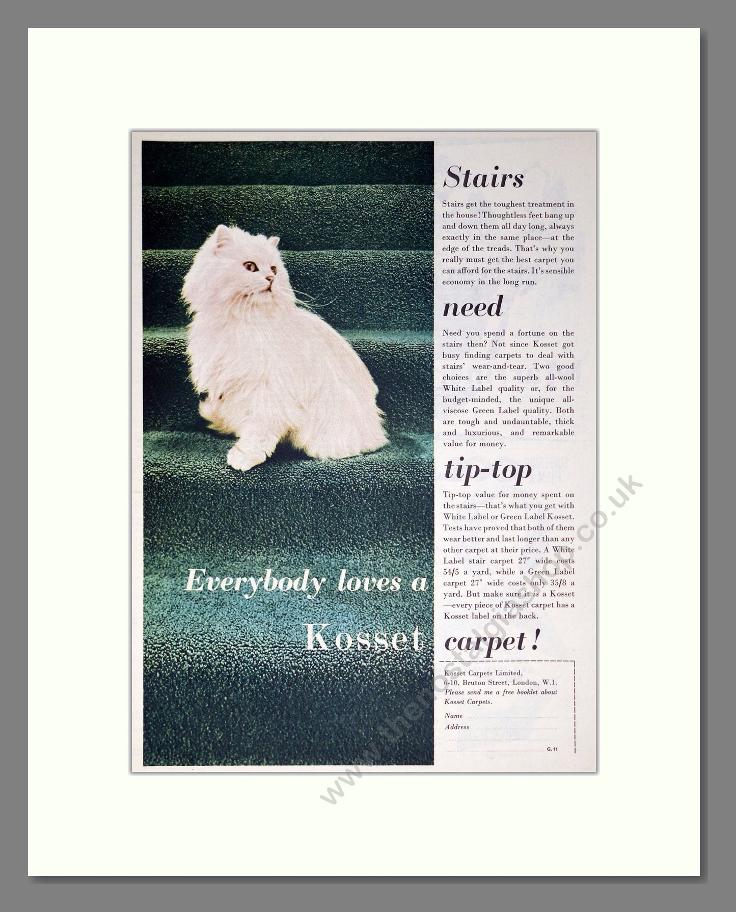 Kosset - Everybody Loves A Kosset Carpet. Vintage Advert 1961 (ref AD302903)