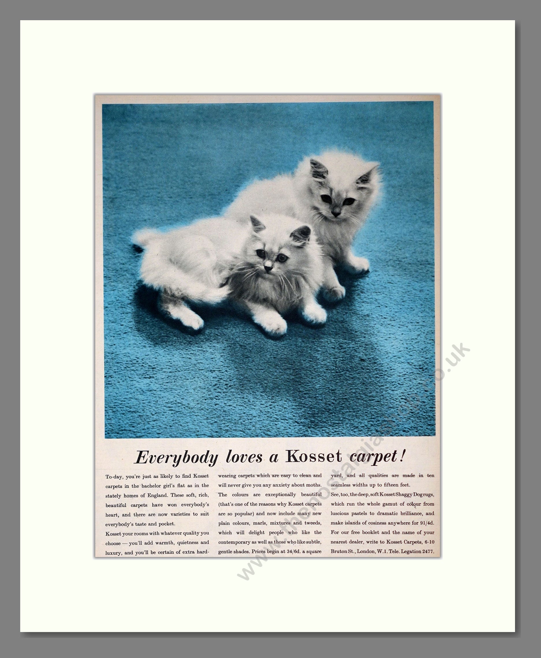 Kosset - Everybody Loves A Kosset Carpet. Vintage Advert 1958 (ref AD302904)