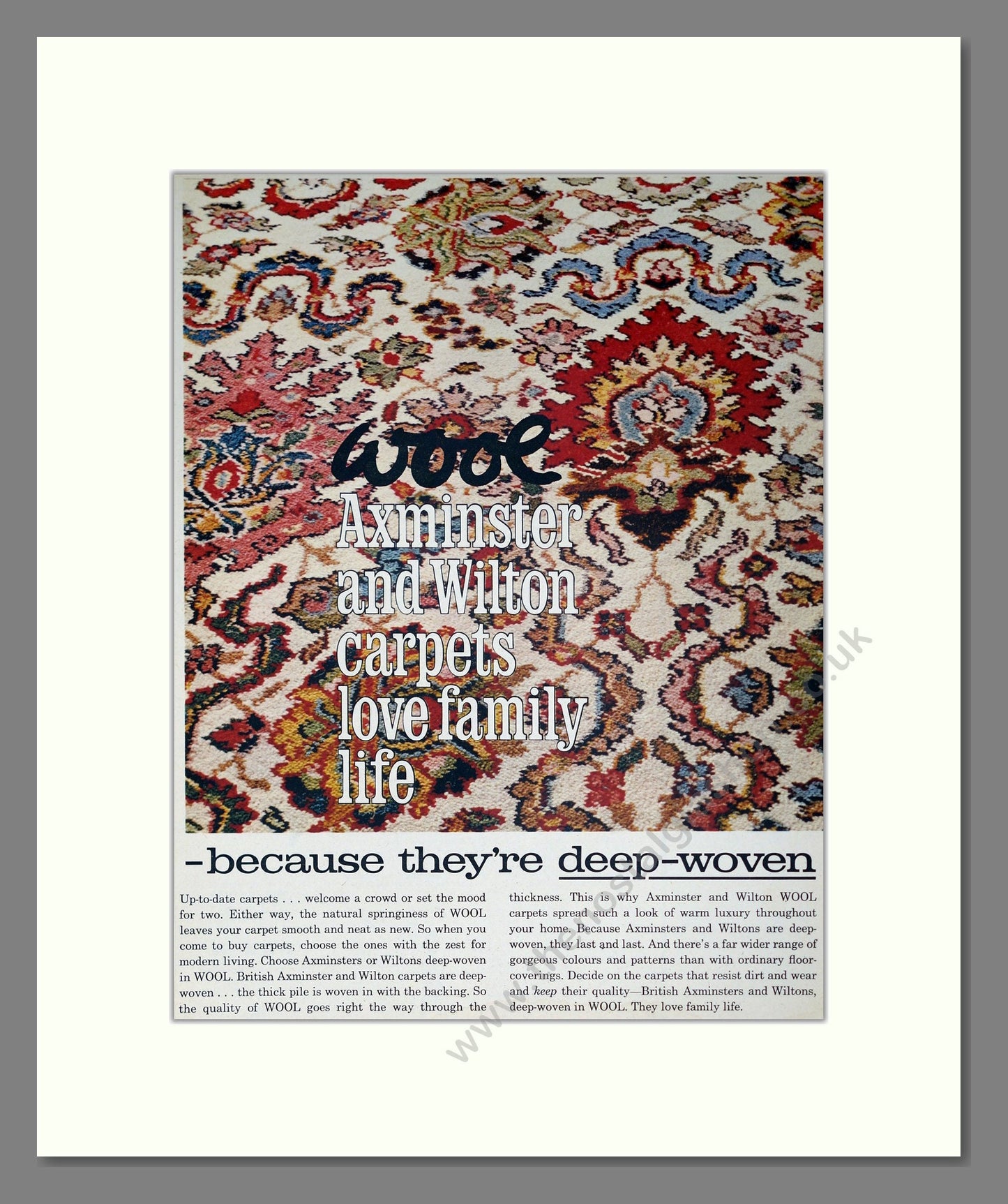 British Axminster and Wiltons - Deep Woven Carpets. Vintage Advert 1963 (ref AD302908)