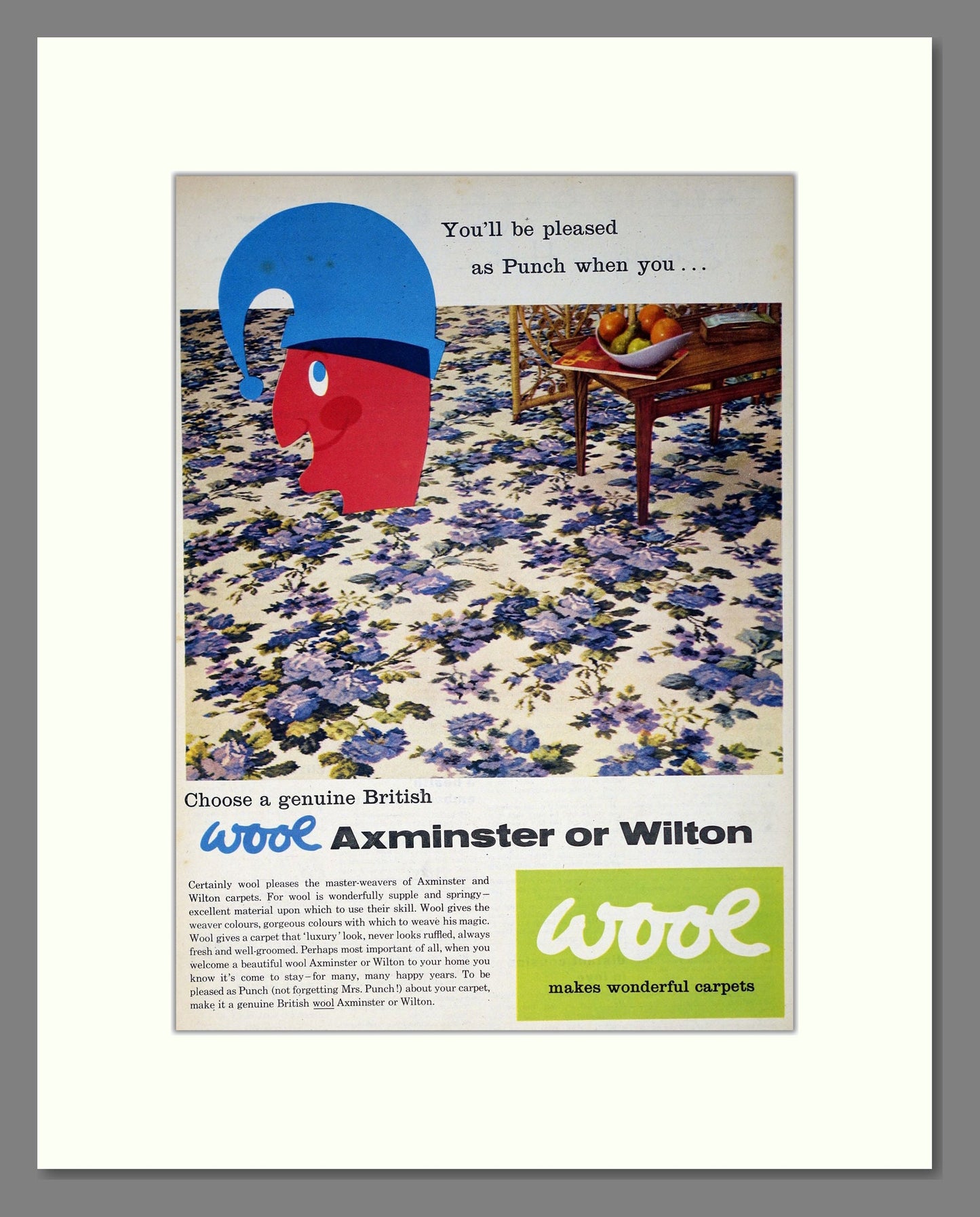 British Axminster and Wiltons - Woolen Carpets. Vintage Advert 1962 (ref AD302910)