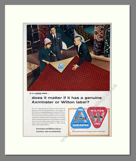 British Axminster and Wiltons - Genuine Label Carpets. Vintage Advert 1967 (ref AD302915)