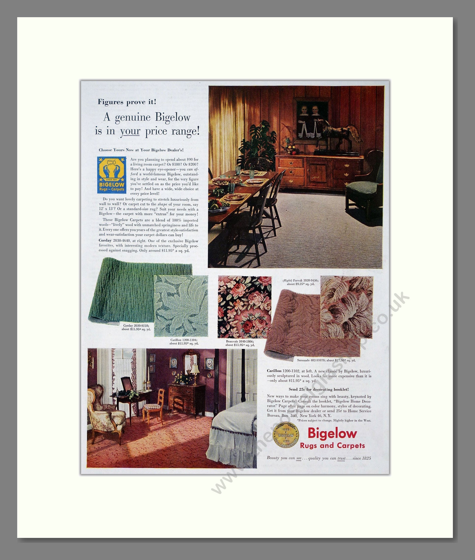 Bigelow - Rugs And Carpets. Vintage Advert 1950 (ref AD302917)