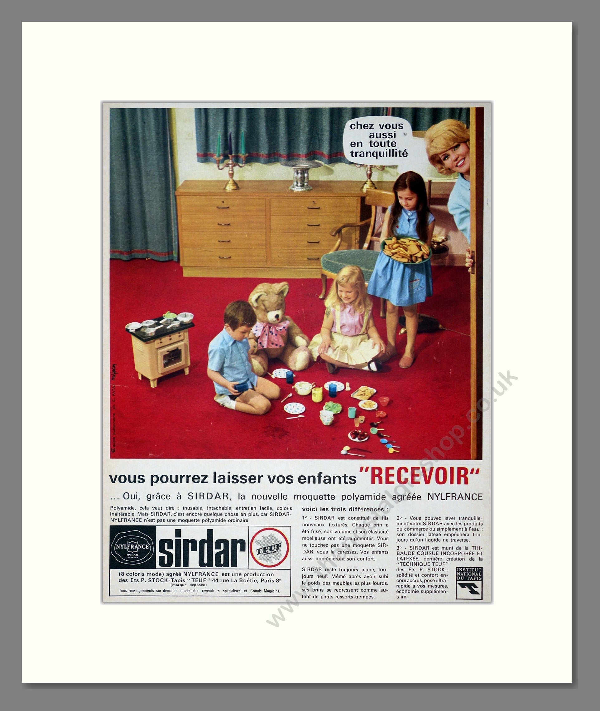 Sirdar - French Carpets. Vintage Advert 1968 (ref AD302919)