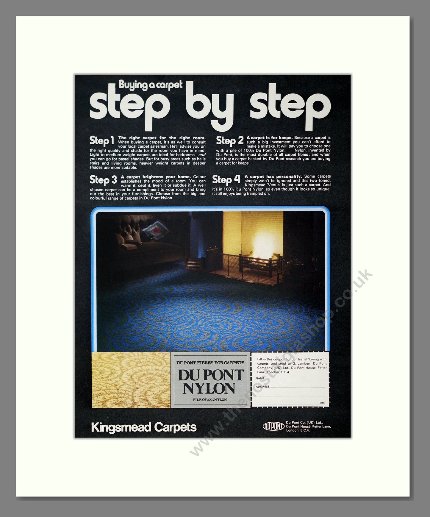 Du Pont - Nylon Carpet Guide. Vintage Advert 1971 (ref AD302932)