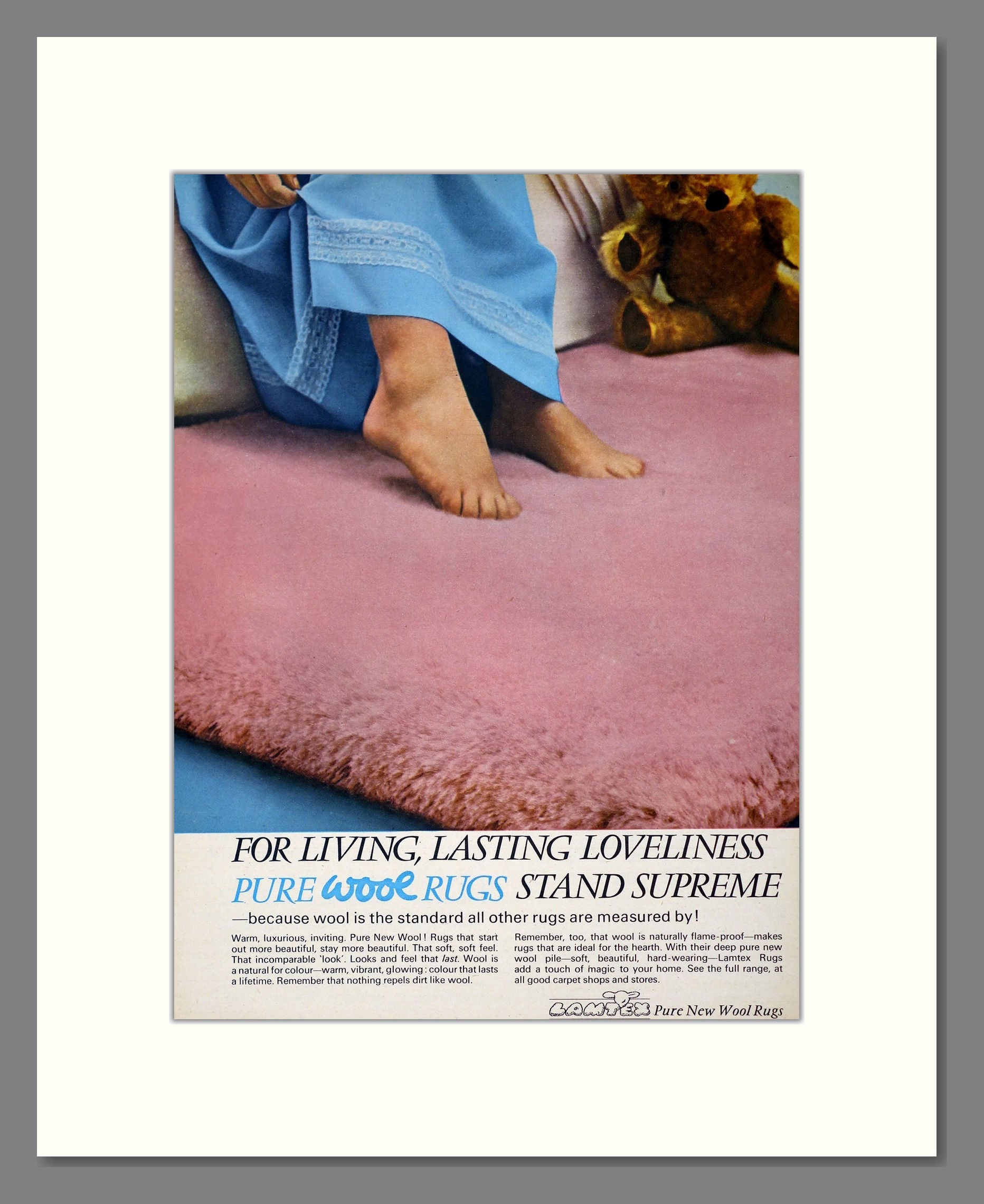 Pure New Wool - Lovely Rugs. Vintage Advert 1965 (ref AD302939)