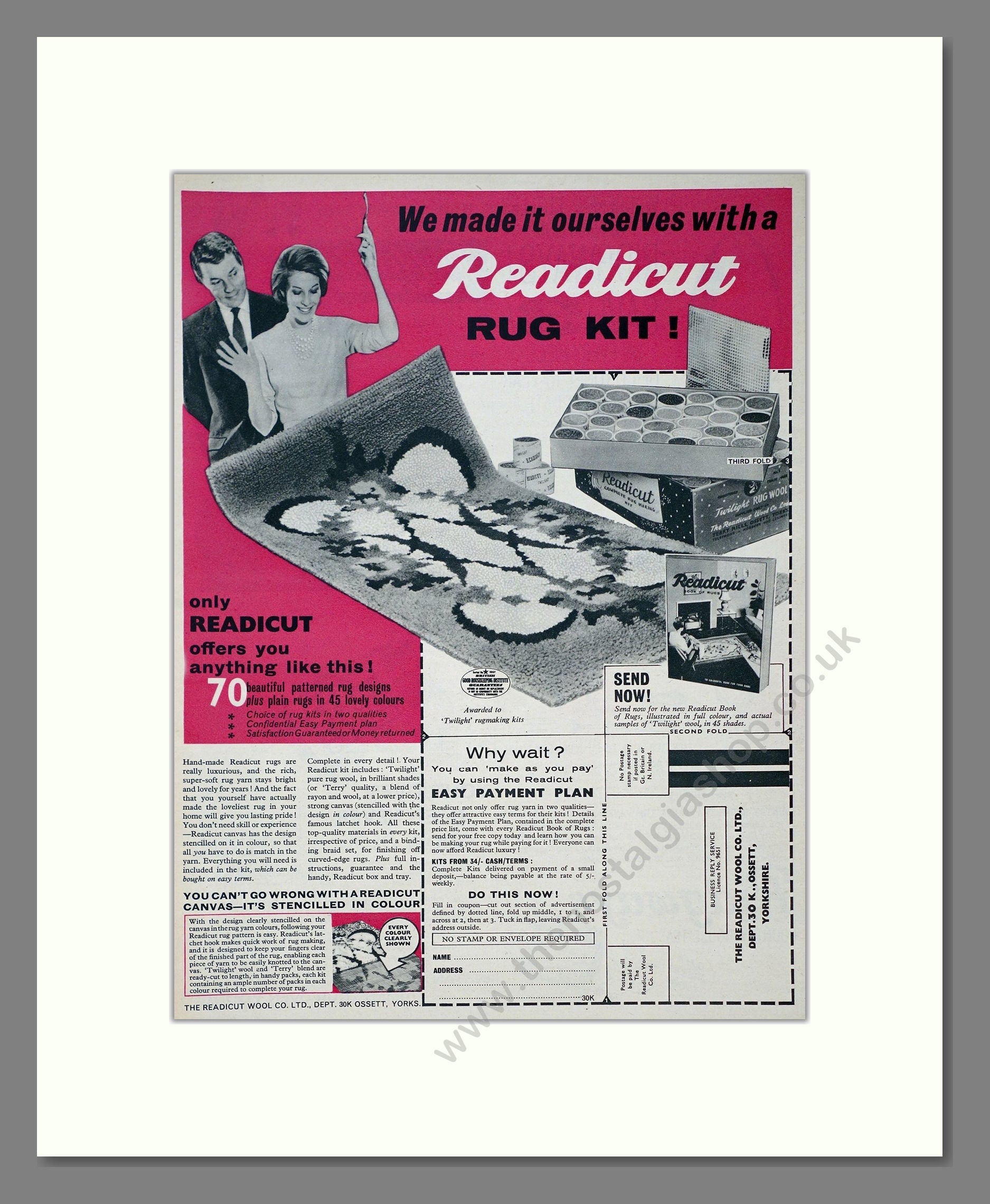 Readicut - Rug Kit. Vintage Advert 1961 (ref AD302945)